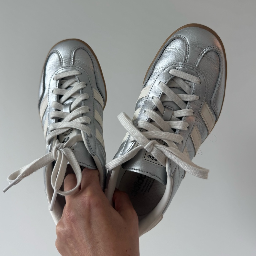 adidas Originals Silver and White Sneakers